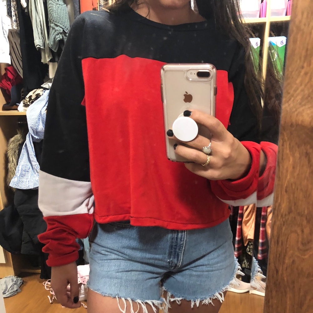 color blocked pull over